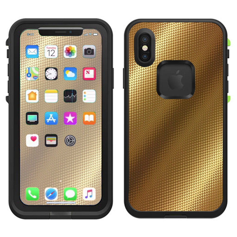  Gold Pattern Shiney Lifeproof Fre Case iPhone X Skin