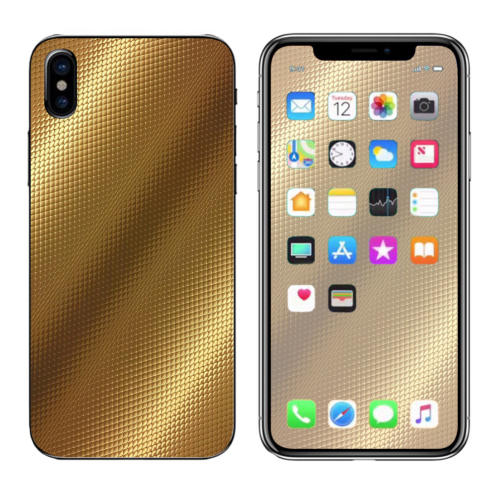  Gold Pattern Shiney Apple iPhone X Skin