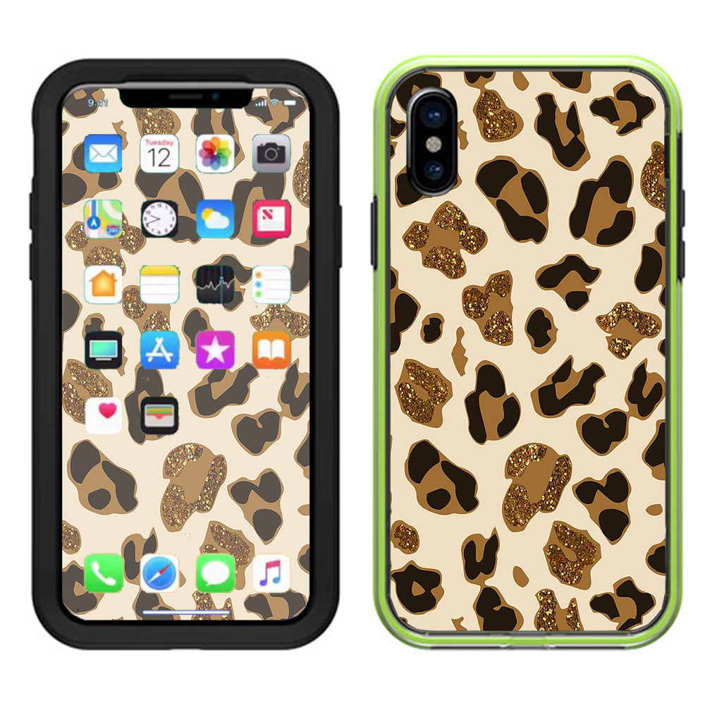  Brown Leopard Skin Pattern Lifeproof Slam Case iPhone X Skin