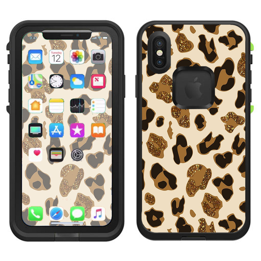  Brown Leopard Skin Pattern Lifeproof Fre Case iPhone X Skin