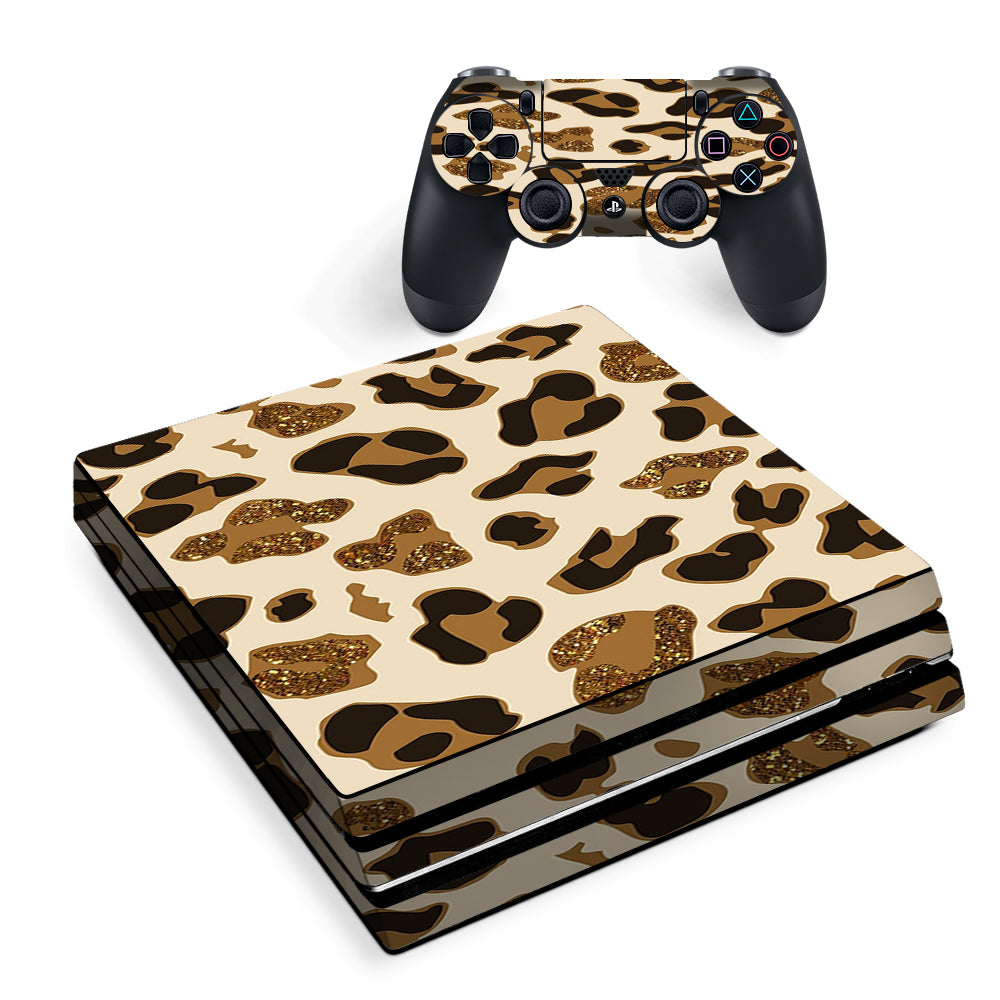 Brown Leopard Skin Pattern Sony PS4 Pro Skin