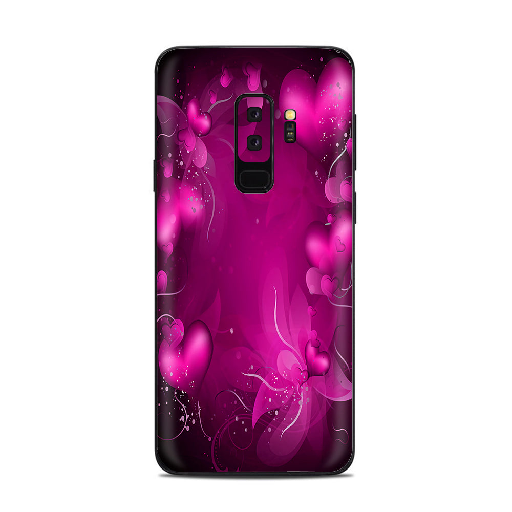  Pink Hearts Flowers Samsung Galaxy S9 Plus Skin