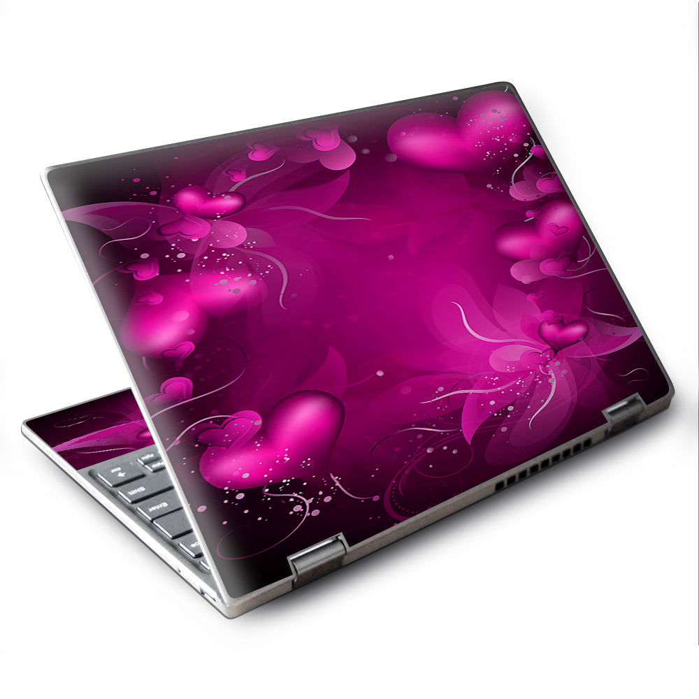  Pink Hearts Flowers Lenovo Yoga 710 11.6" Skin