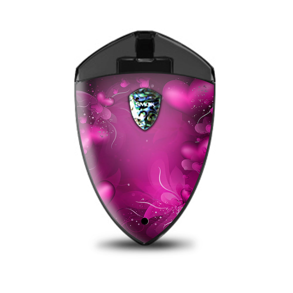  Pink Hearts Flowers Smok Rolo Badge Skin