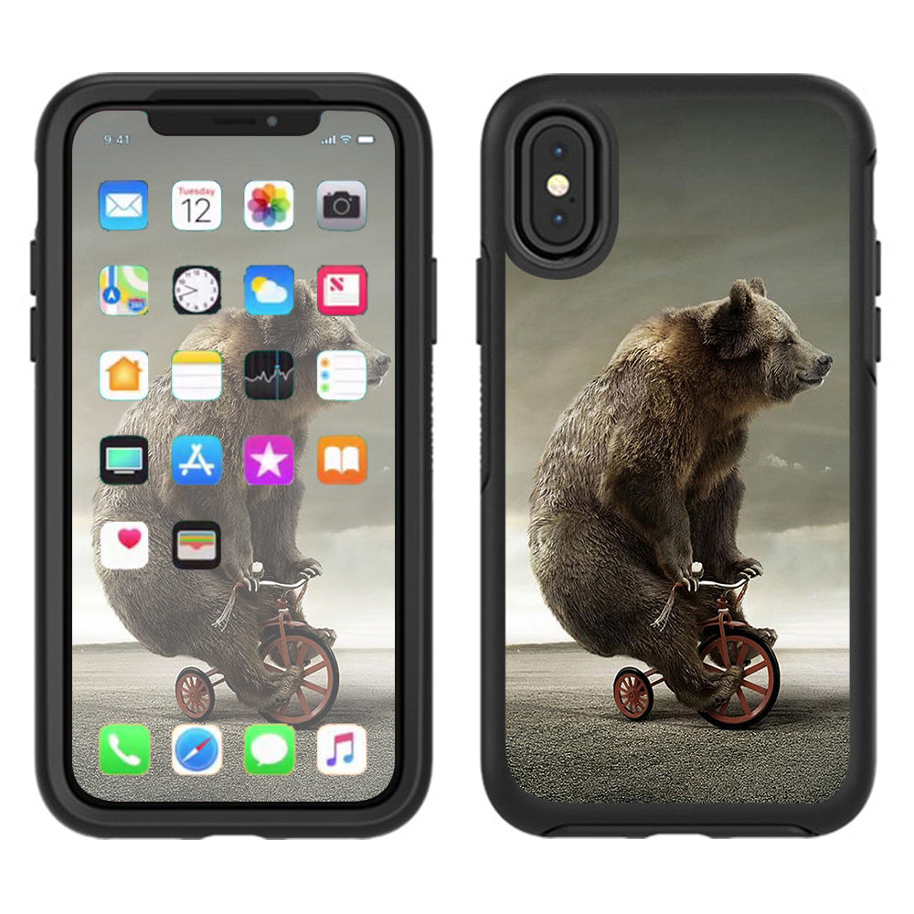  Bear Riding Tricycle Otterbox Defender Apple iPhone X Skin