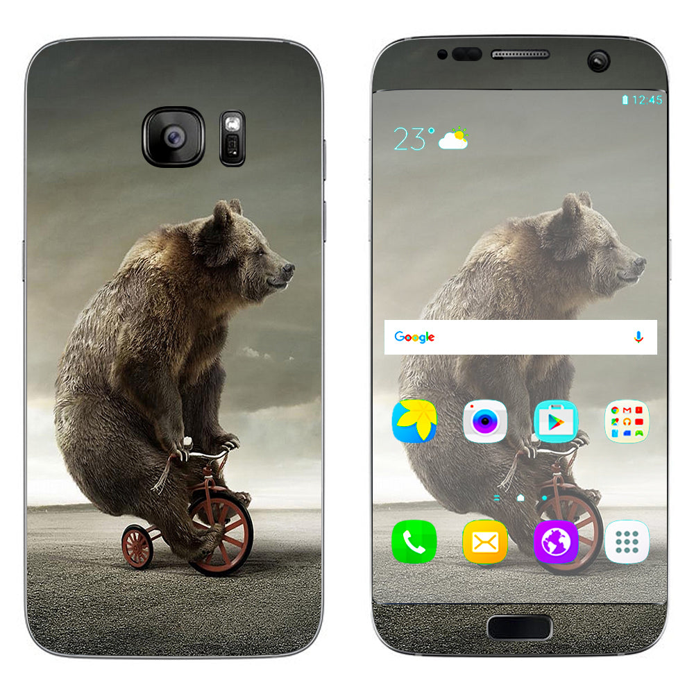  Bear Riding Tricycle Samsung Galaxy S7 Edge Skin