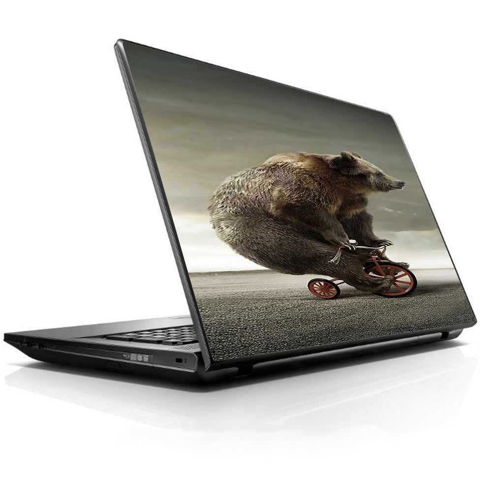  Bear Riding Tricycle Universal 13 to 16 inch wide laptop Skin