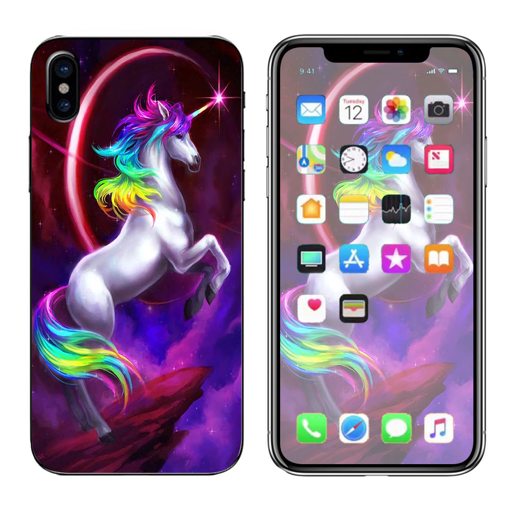  Unicorn Rainbows Space Apple iPhone X Skin