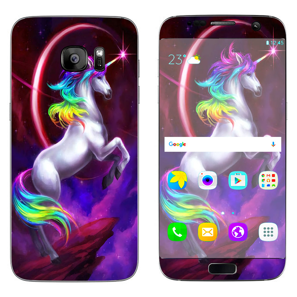  Unicorn Rainbows Space Samsung Galaxy S7 Edge Skin