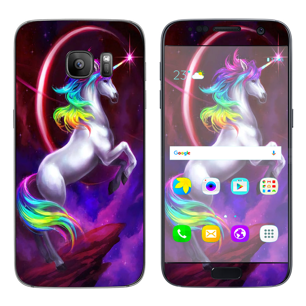  Unicorn Rainbows Space Samsung Galaxy S7 Skin