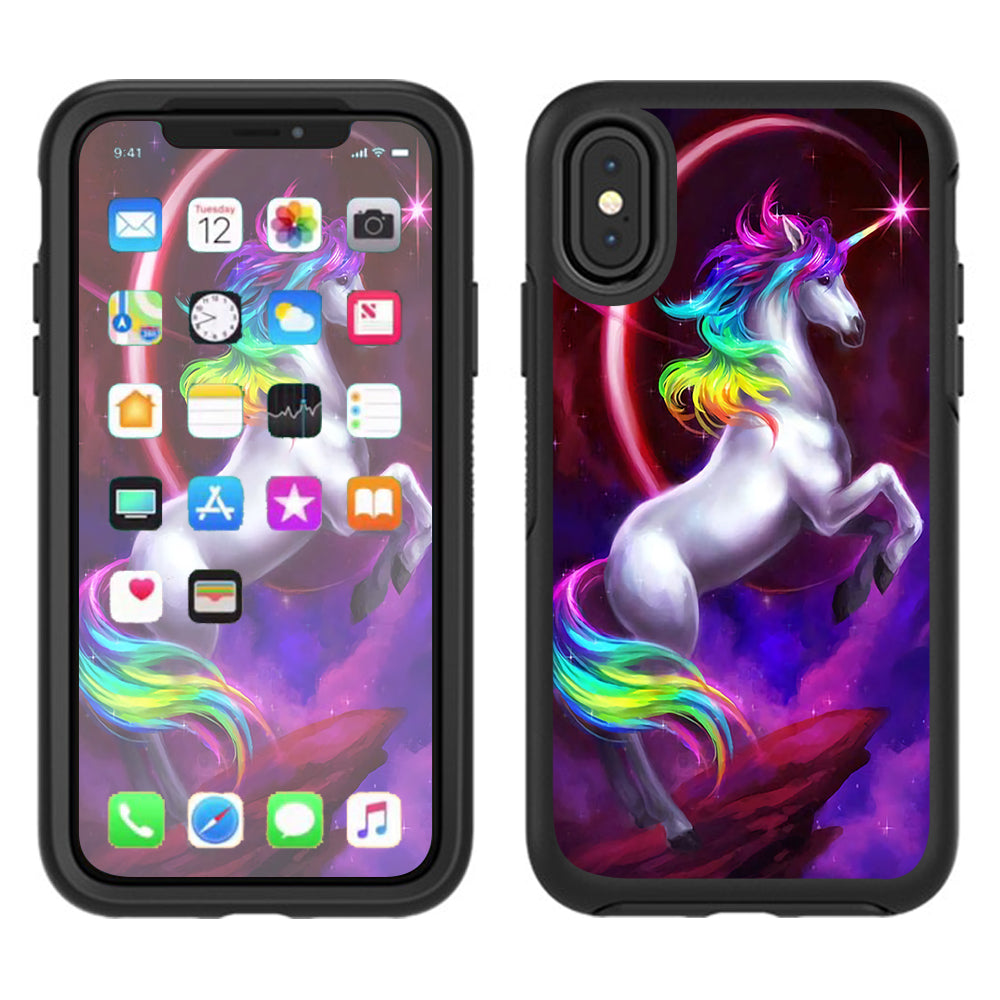  Unicorn Rainbows Space Otterbox Defender Apple iPhone X Skin
