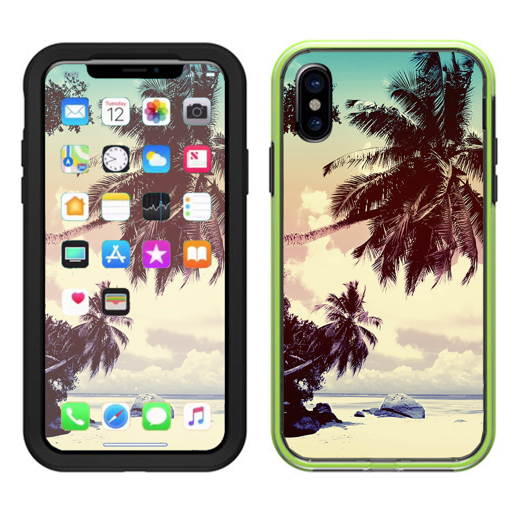  Palm Trees Vintage Beach Island Lifeproof Slam Case iPhone X Skin