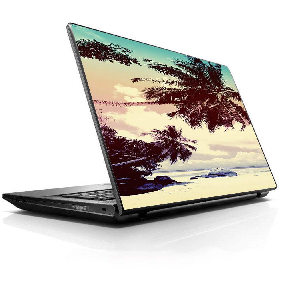  Palm Trees Vintage Beach Island Universal 13 to 16 inch wide laptop Skin