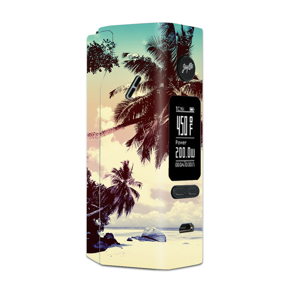  Palm Trees Vintage Beach Island Wismec Reuleaux RX 2/3 combo kit Skin