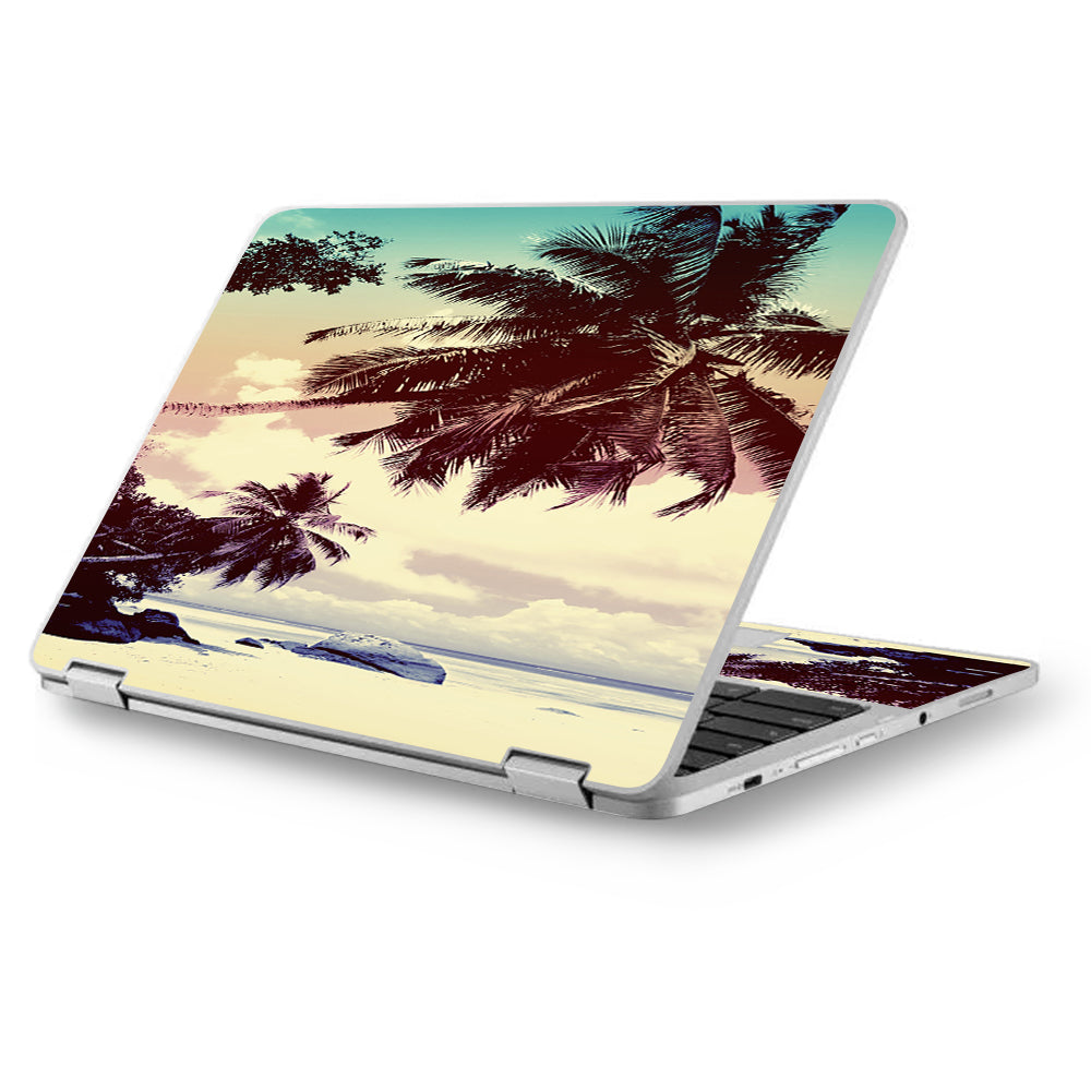  Palm Trees Vintage Beach Island Asus Chromebook Flip 12.5" Skin