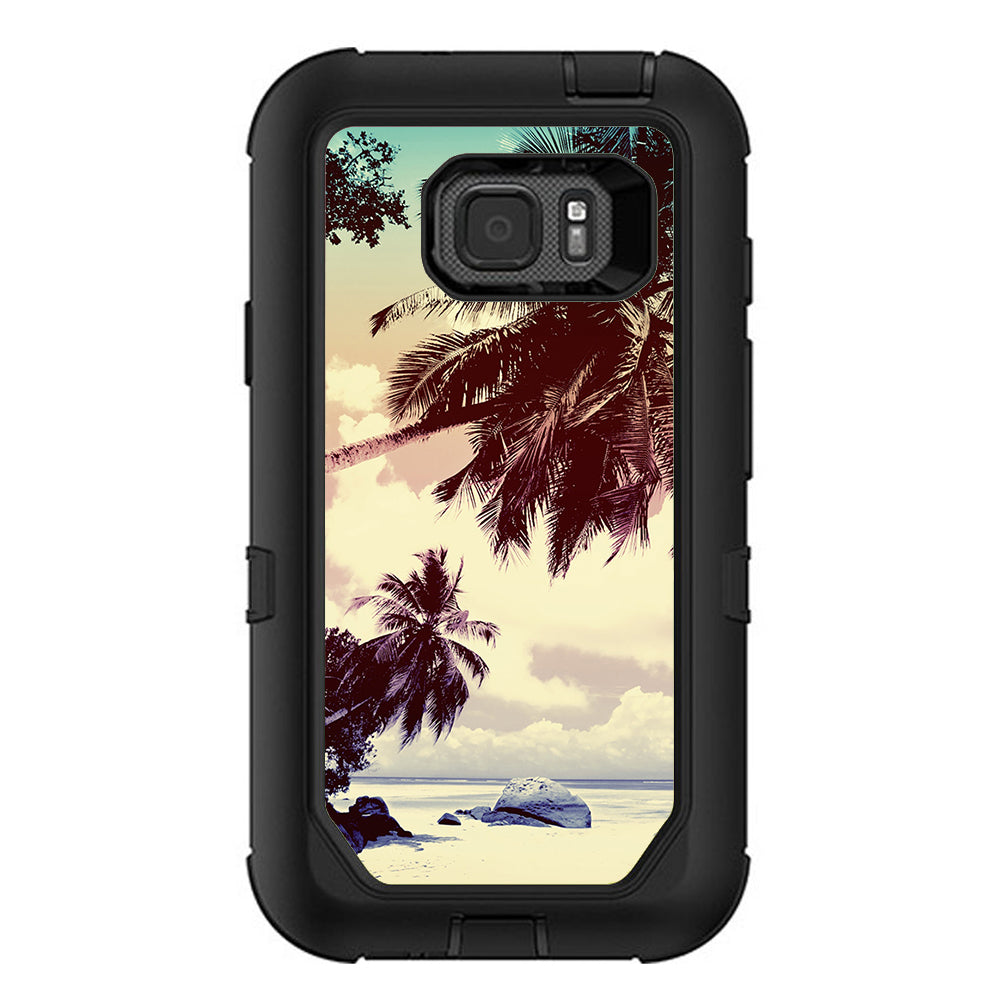  Palm Trees Vintage Beach Island Otterbox Defender Samsung Galaxy S7 Active Skin