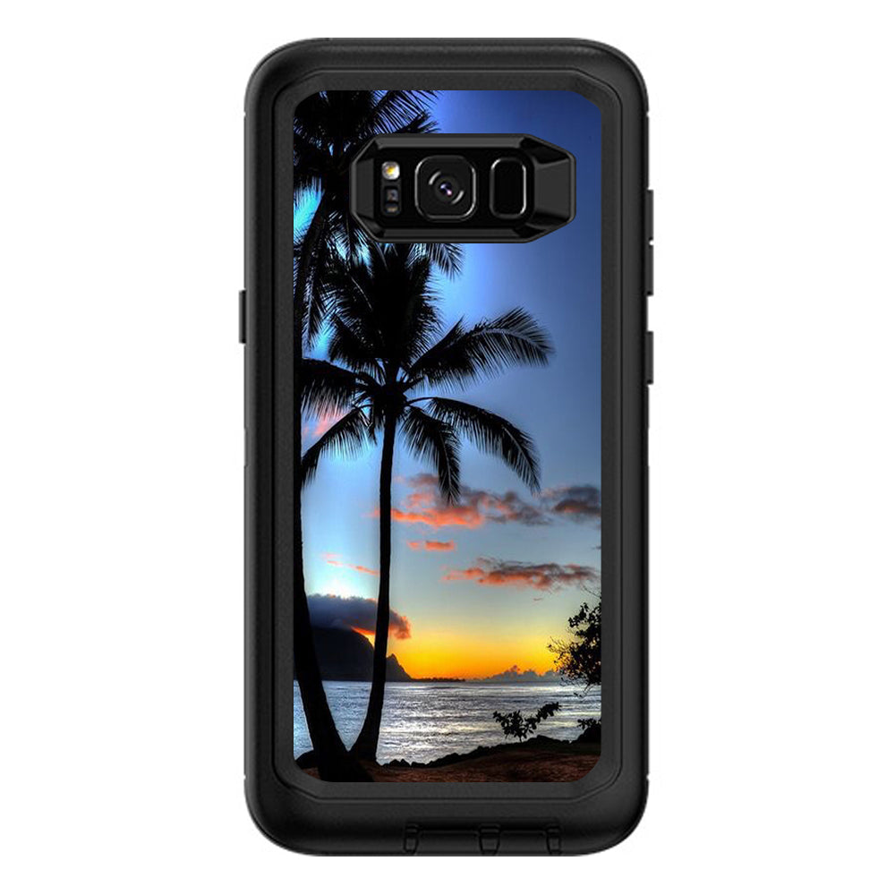  Paradise Sunset Palm Trees Otterbox Defender Samsung Galaxy S8 Plus Skin