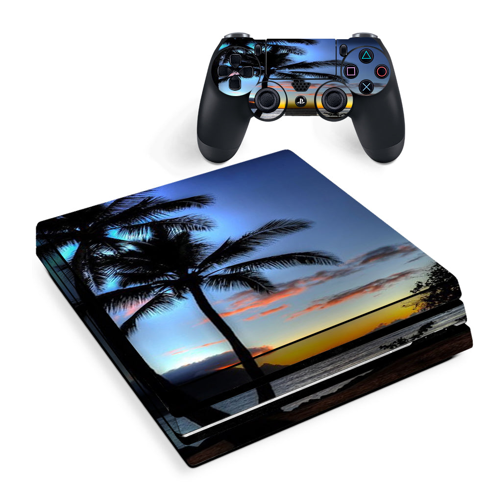 Paradise Sunset Palm Trees Sony PS4 Pro Skin