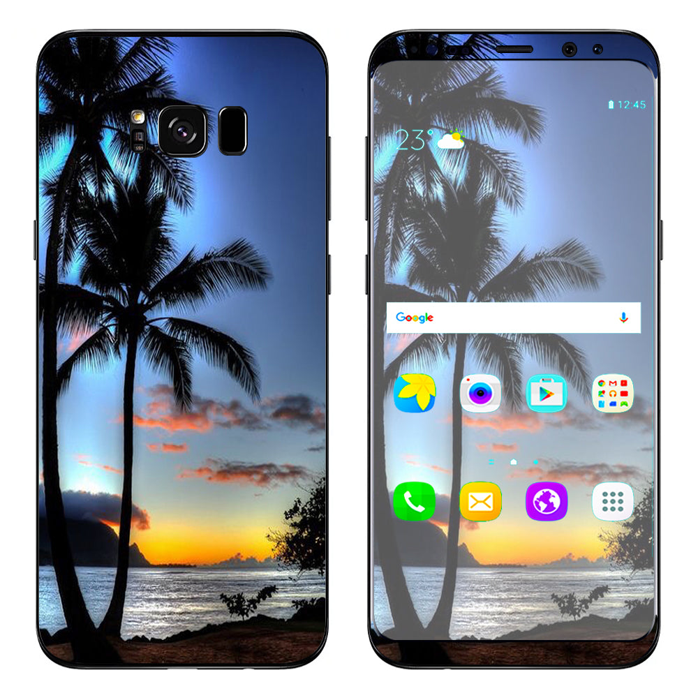  Paradise Sunset Palm Trees Samsung Galaxy S8 Plus Skin