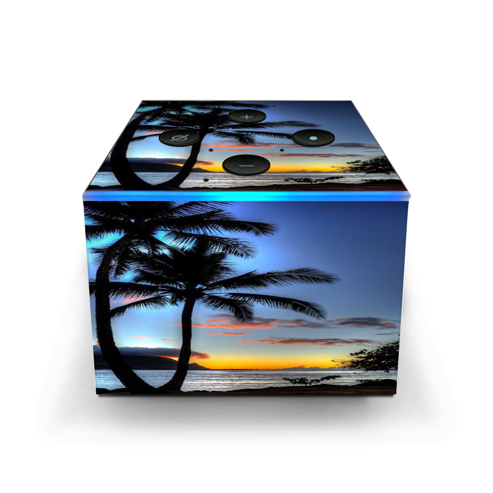  Paradise Sunset Palm Trees Amazon Fire TV Cube Skin