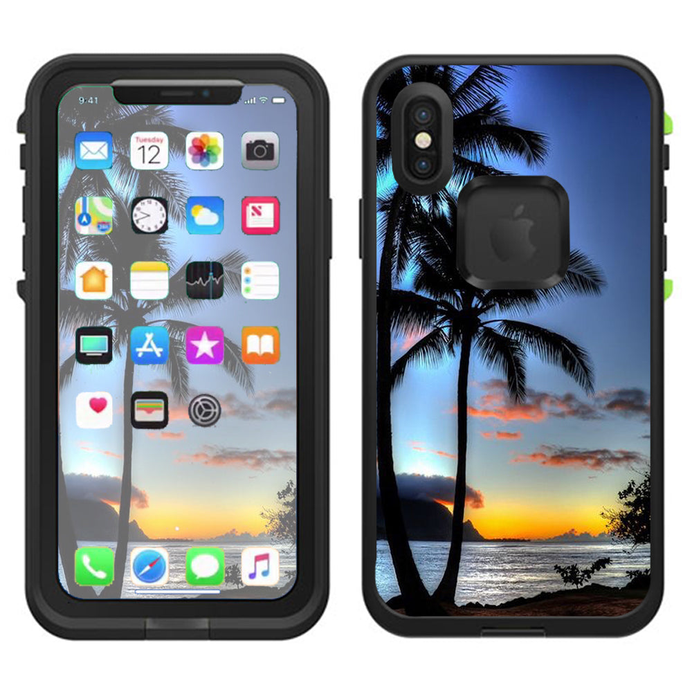  Paradise Sunset Palm Trees Lifeproof Fre Case iPhone X Skin