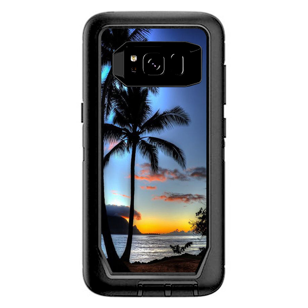  Paradise Sunset Palm Trees Otterbox Defender Samsung Galaxy S8 Skin