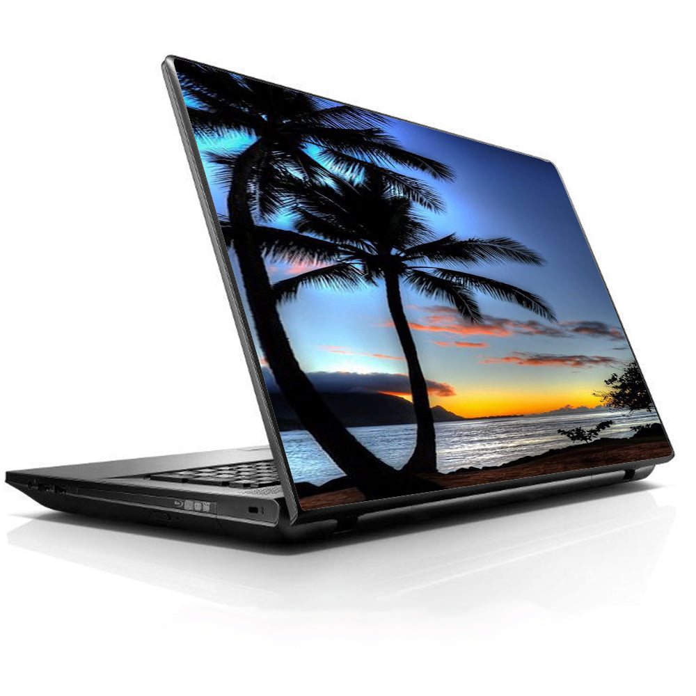  Paradise Sunset Palm Trees Universal 13 to 16 inch wide laptop Skin