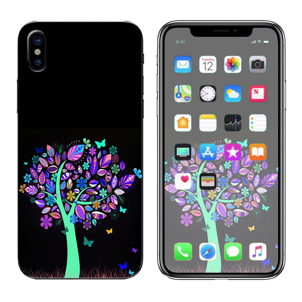  Living Tree Butterfly Colorful Apple iPhone X Skin