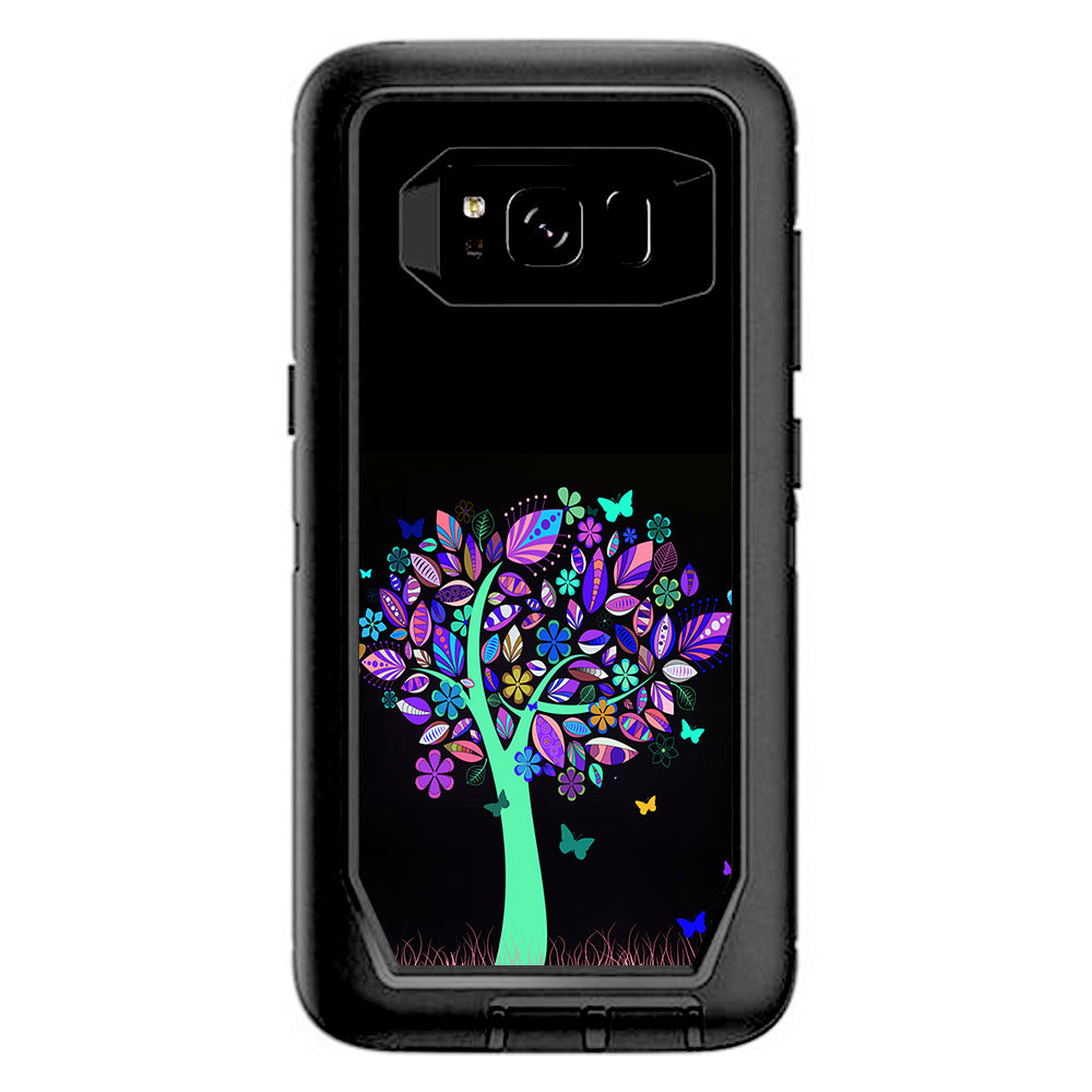 Living Tree Butterfly Colorful Otterbox Defender Samsung Galaxy S8 Skin