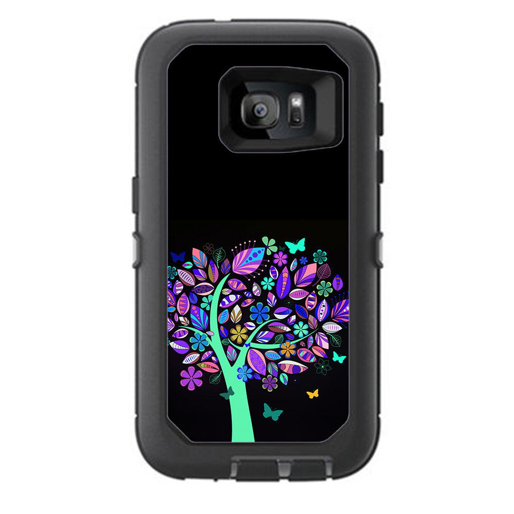  Living Tree Butterfly Colorful Otterbox Defender Samsung Galaxy S7 Skin