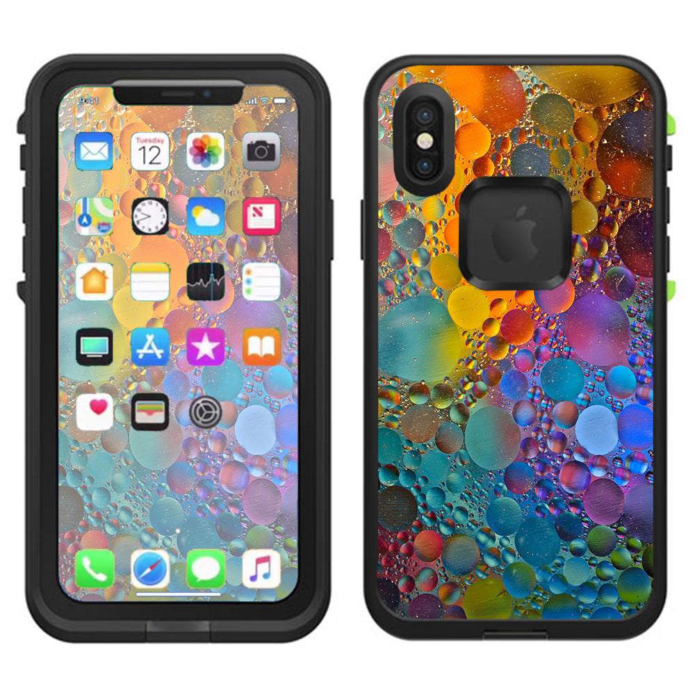  Color Bubbles Splash Drip Lifeproof Fre Case iPhone X Skin