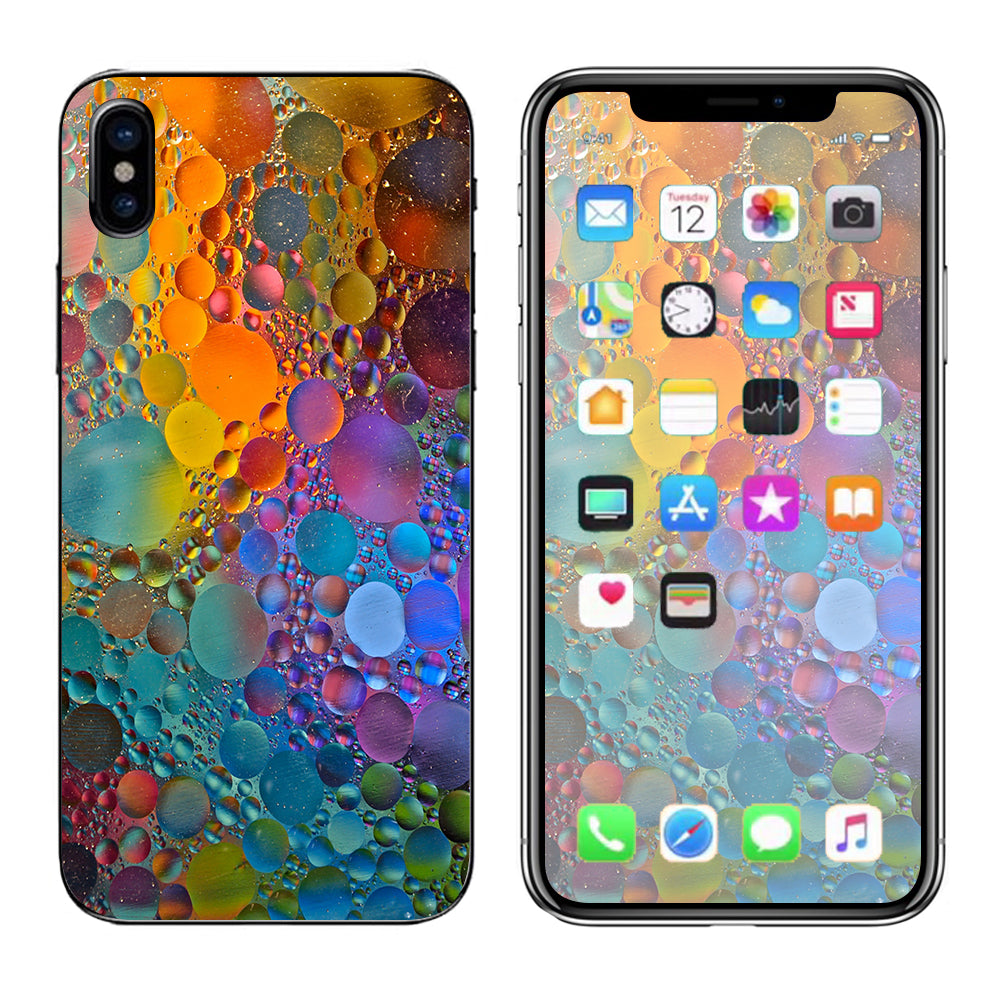  Color Bubbles Splash Drip Apple iPhone X Skin
