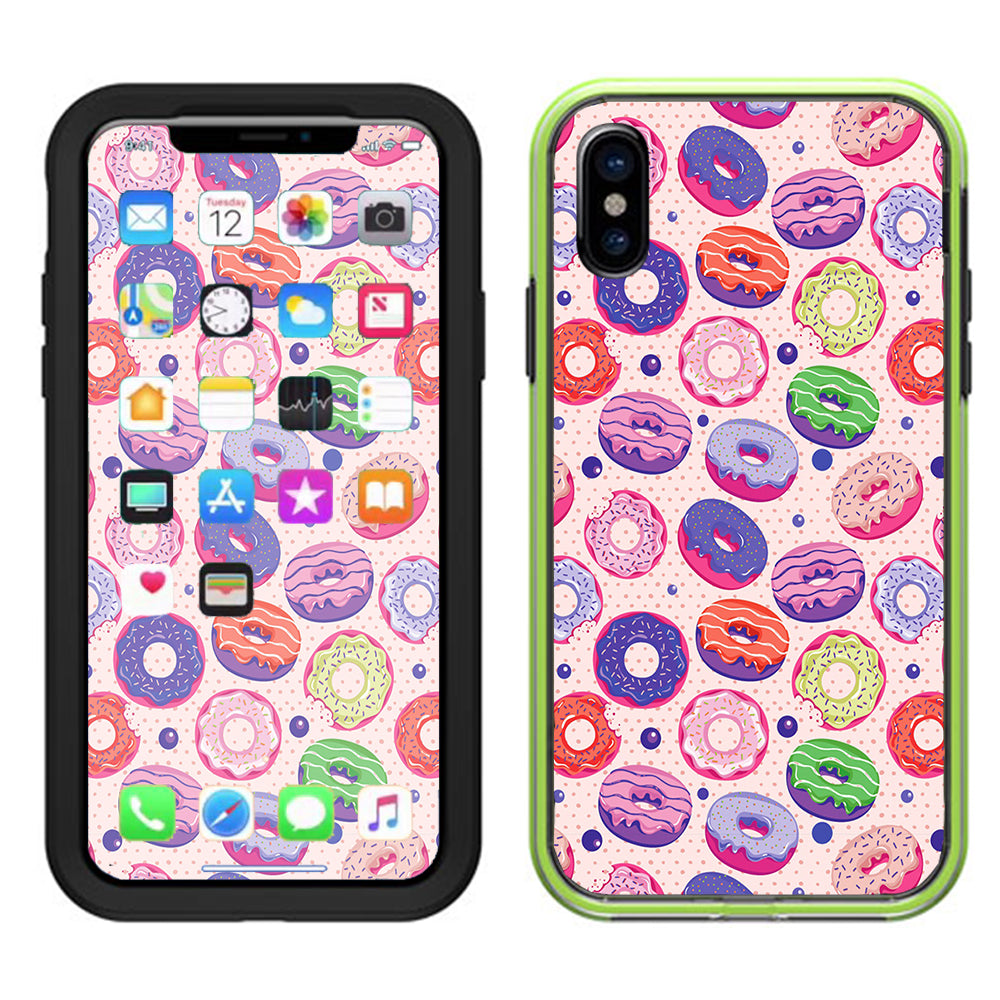  Yummy Donuts Doughnuts Pink Lifeproof Slam Case iPhone X Skin