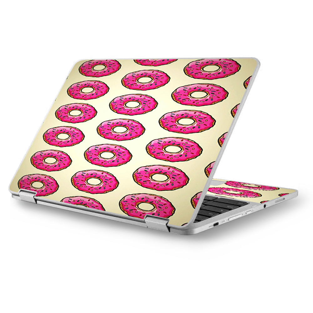  Pink Sprinkles Donuts Asus Chromebook Flip 12.5" Skin