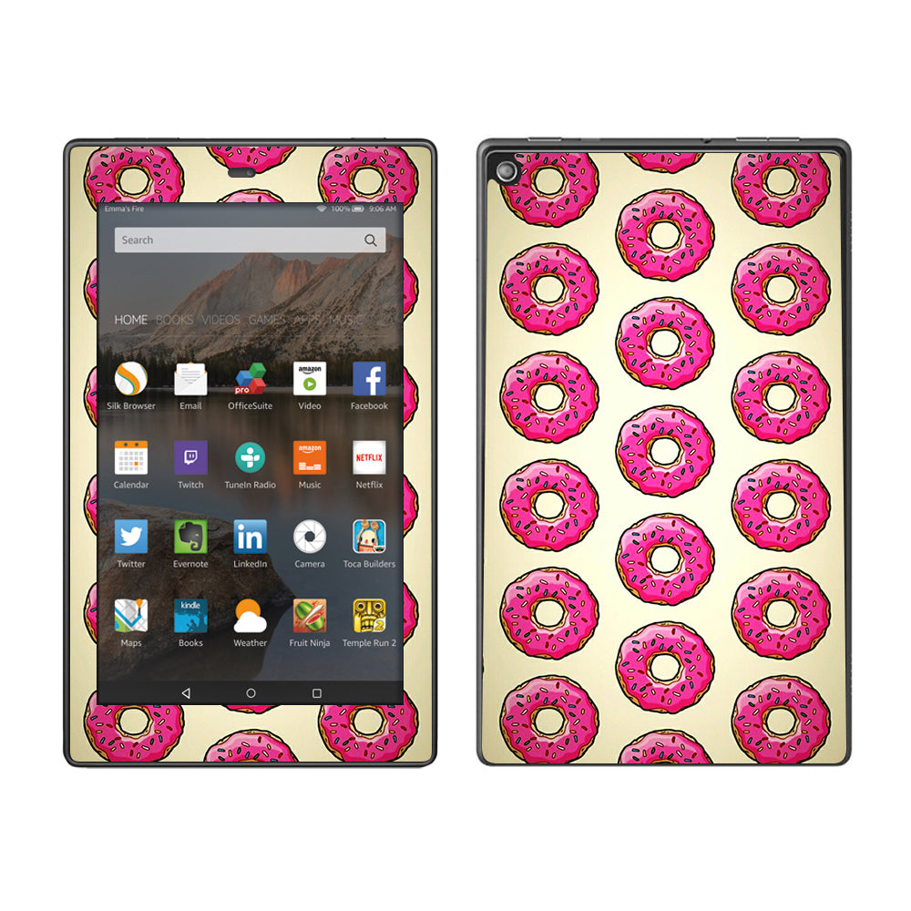  Pink Sprinkles Donuts Amazon Fire HD 8 Skin