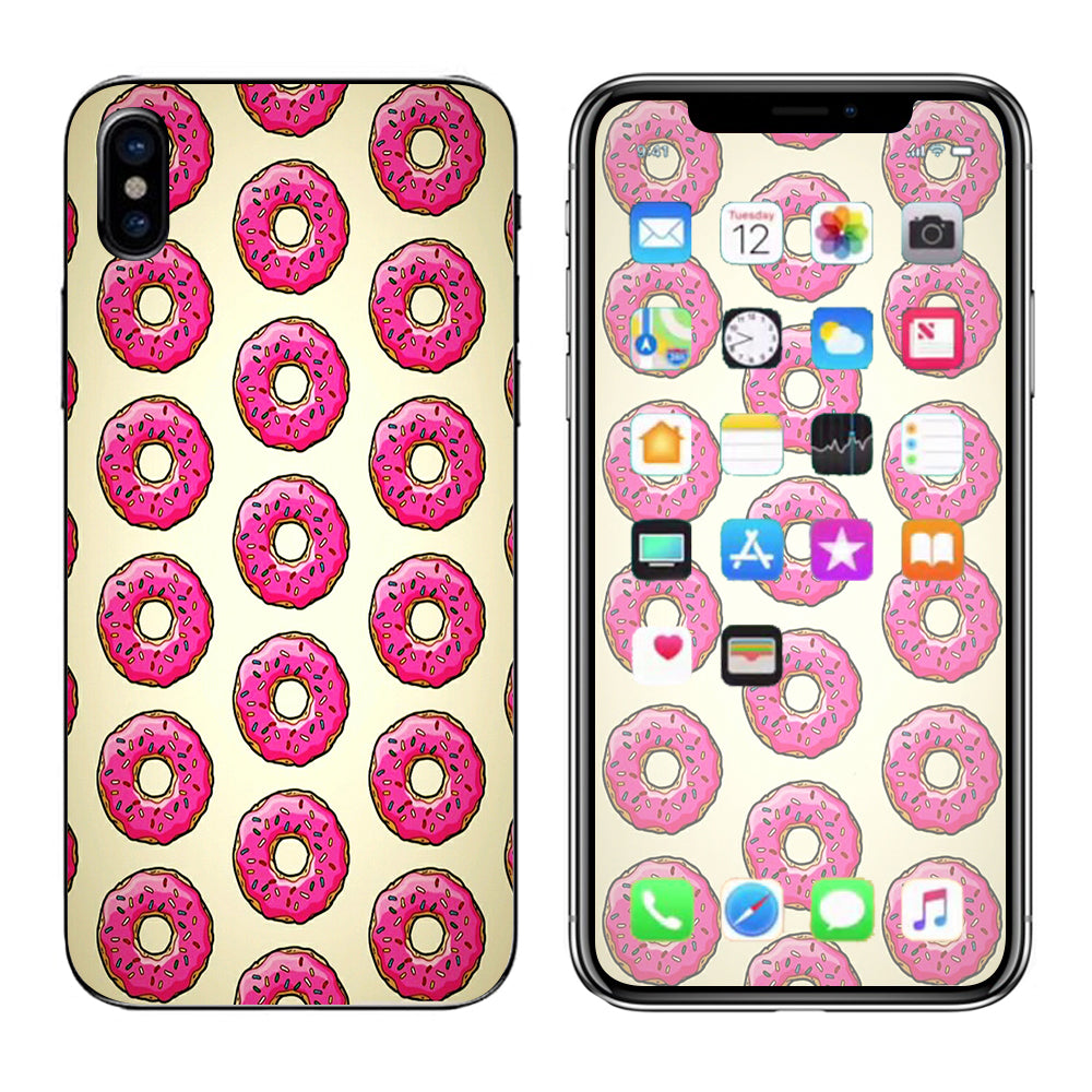  Pink Sprinkles Donuts Apple iPhone X Skin