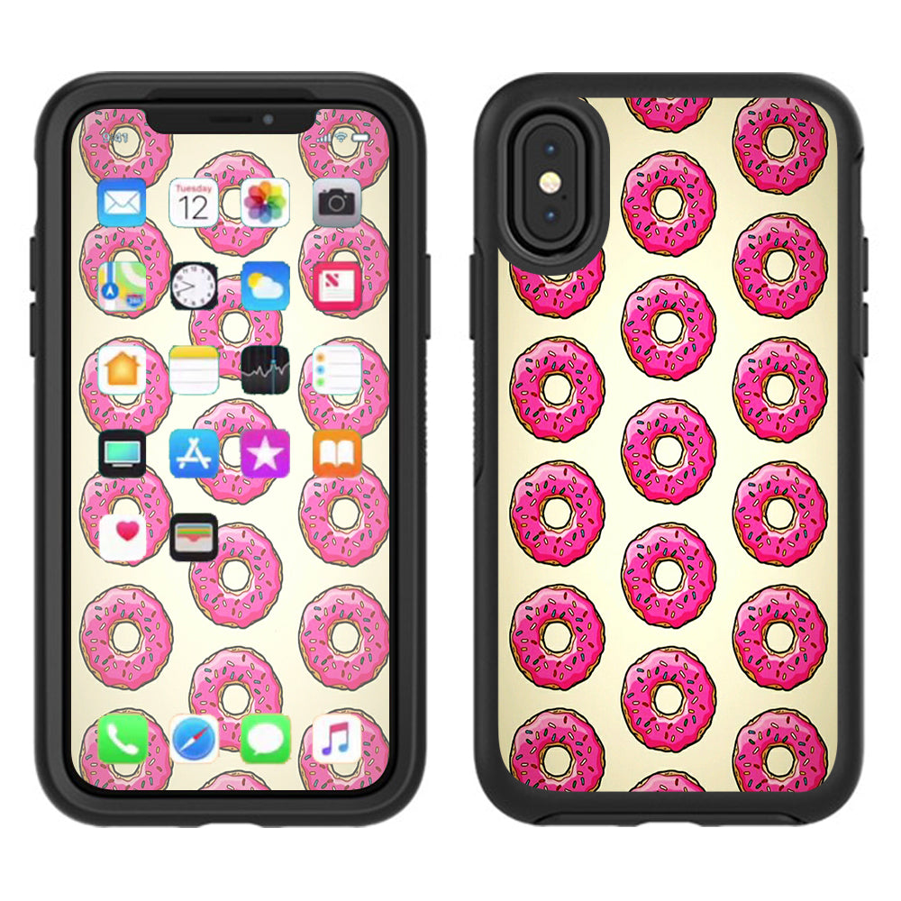  Pink Sprinkles Donuts Otterbox Defender Apple iPhone X Skin