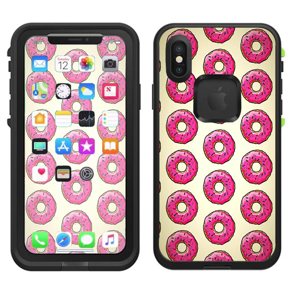  Pink Sprinkles Donuts Lifeproof Fre Case iPhone X Skin