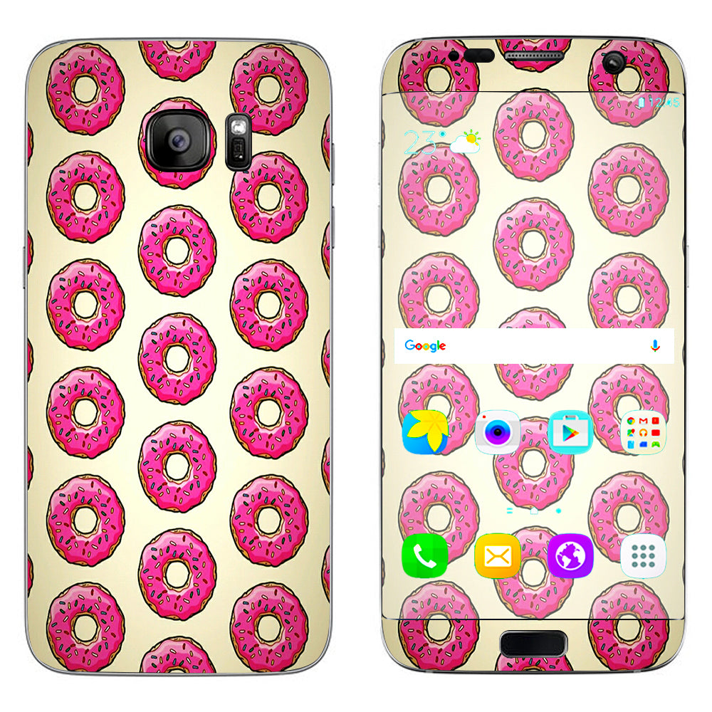  Pink Sprinkles Donuts Samsung Galaxy S7 Edge Skin