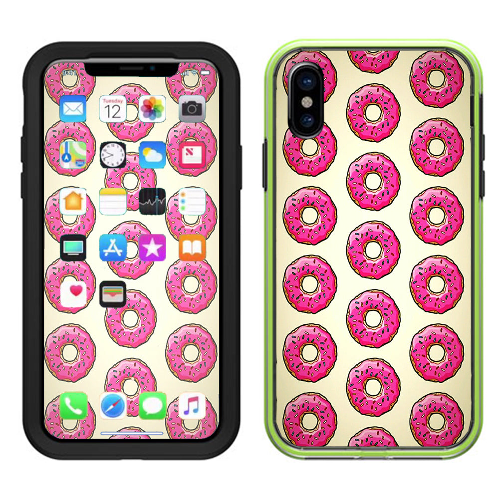  Pink Sprinkles Donuts Lifeproof Slam Case iPhone X Skin