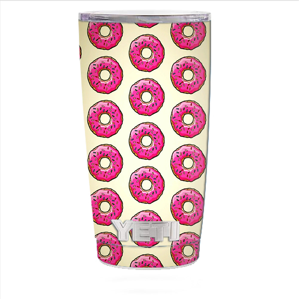  Pink Sprinkles Donuts Yeti 20oz Rambler Tumbler Skin