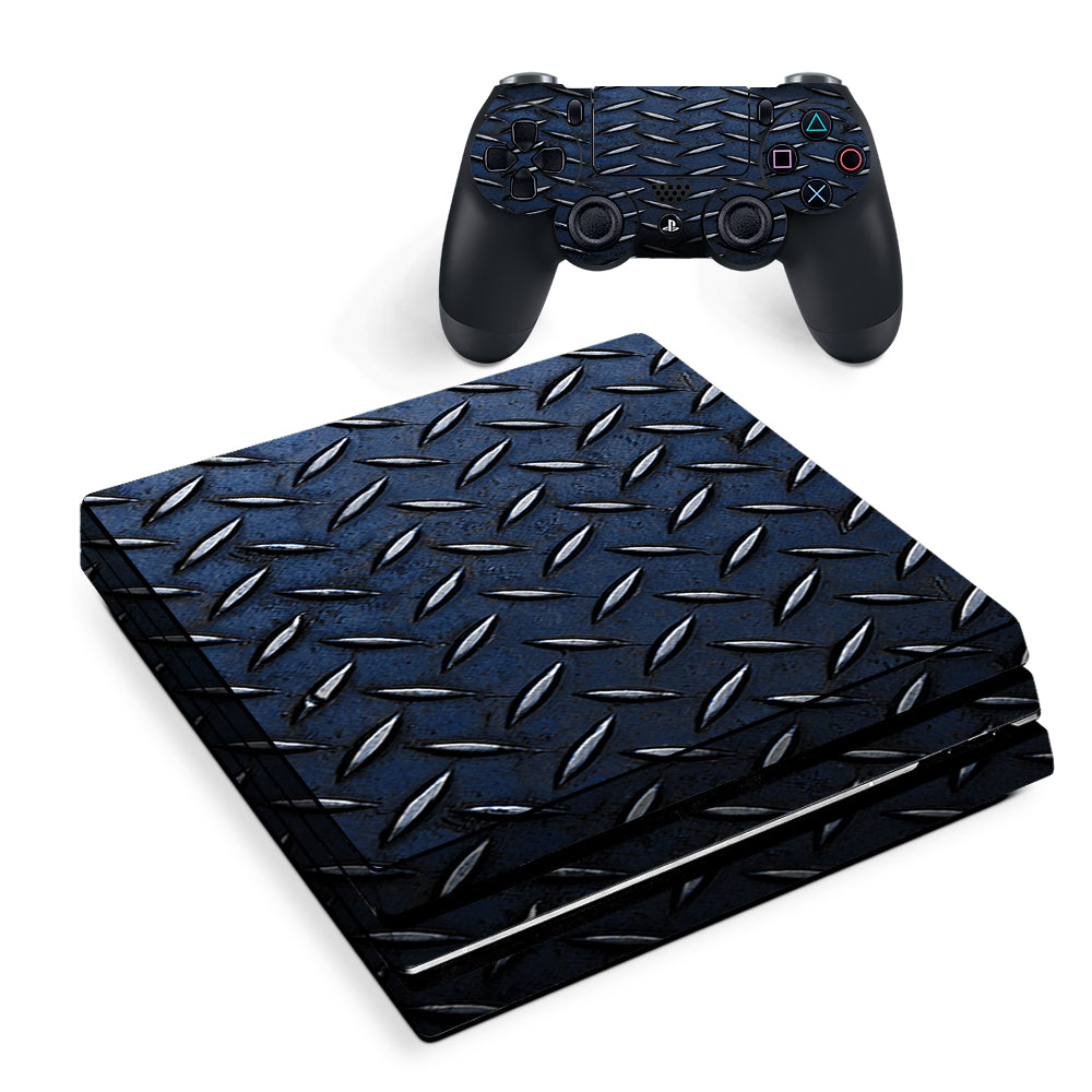 Diamond Plate Aged Steel Sony PS4 Pro Skin