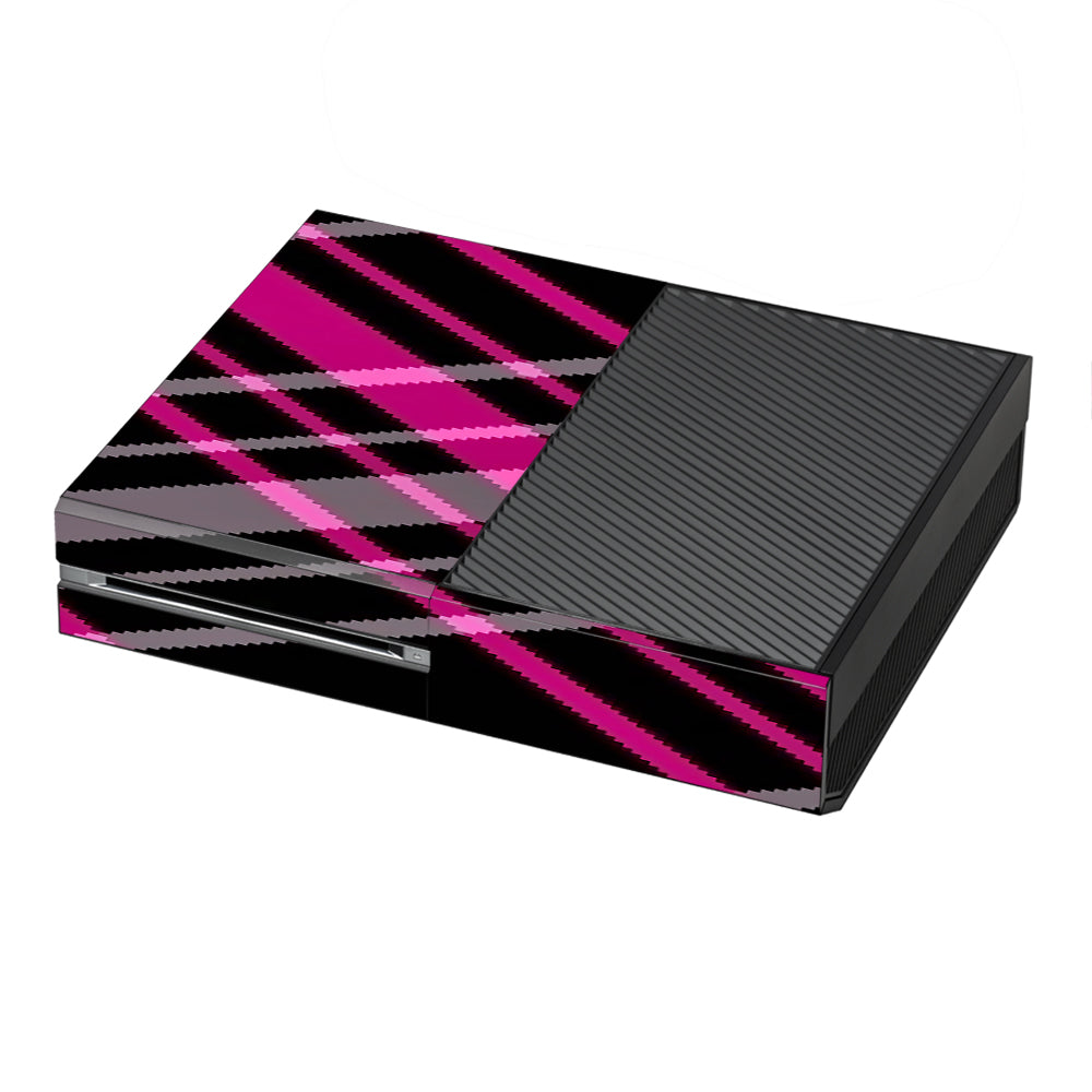  Pink And Black Plaid Microsoft Xbox One Skin