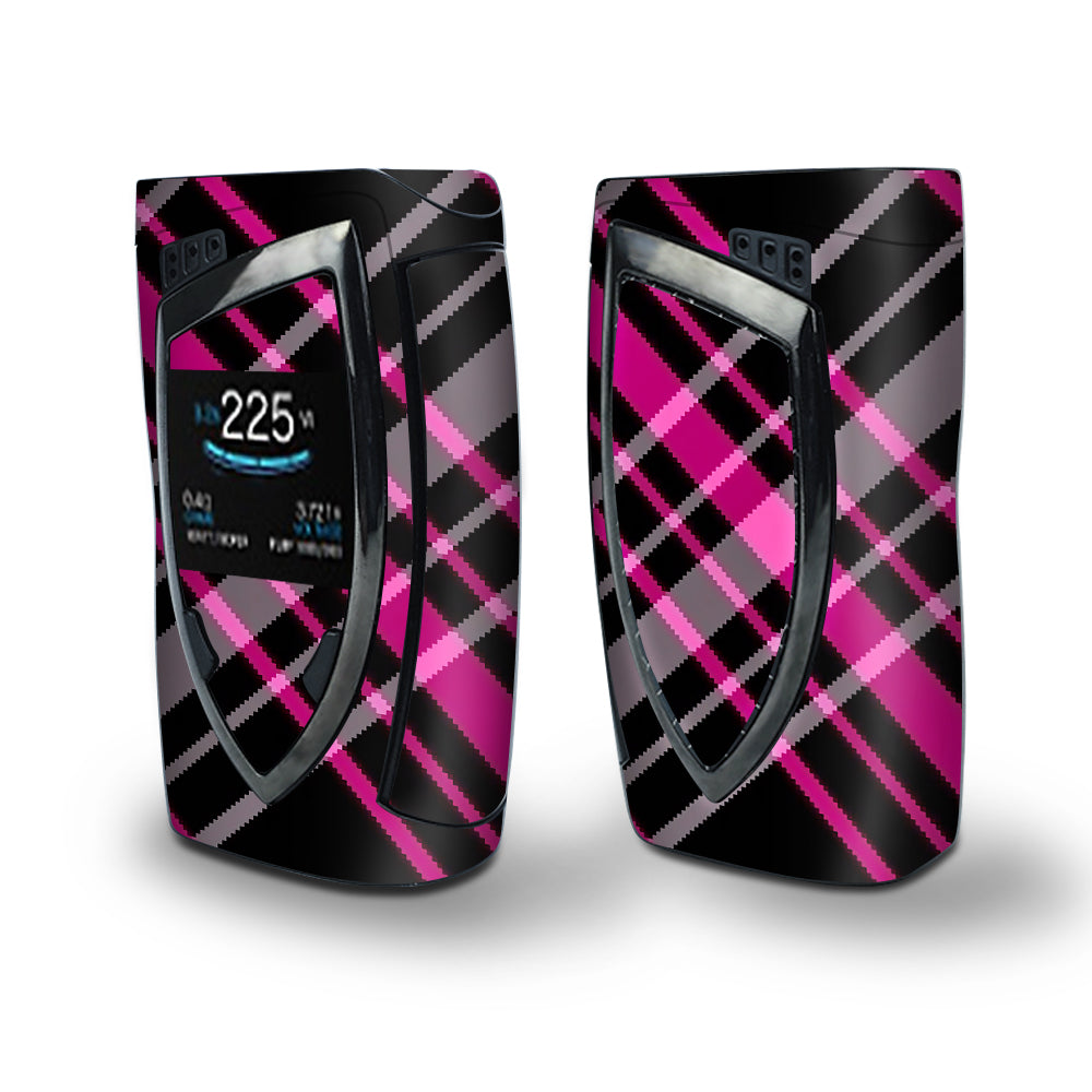 Skin Decal Vinyl Wrap for Smok Devilkin Kit 225w (includes TFV12 Prince Tank Skins) Vape Skins Stickers Cover / Pink and Black Plaid