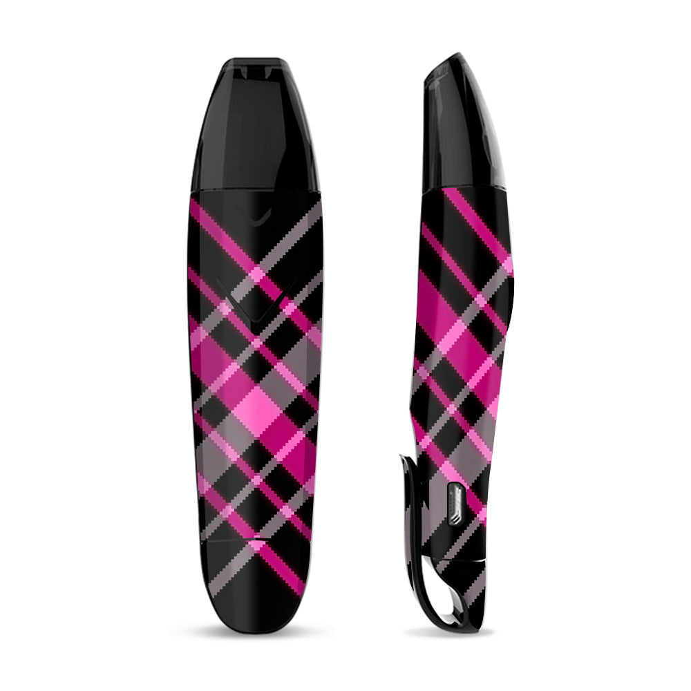 Skin Decal for Suorin Vagon  Vape / Pink and Black Plaid