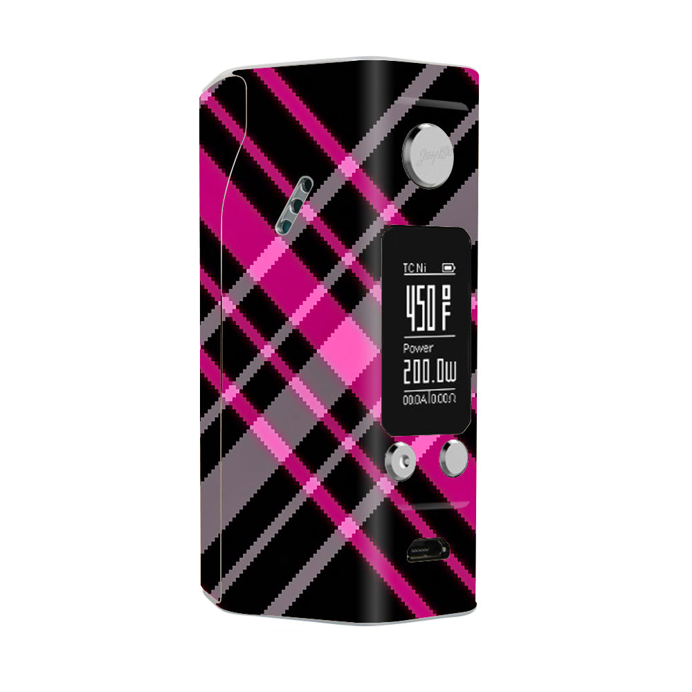  Pink And Black Plaid Wismec Reuleaux RX200S Skin