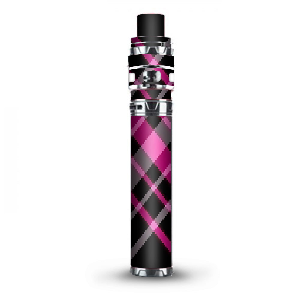  Pink And Black Plaid Stick Prince TFV12 Smok Skin
