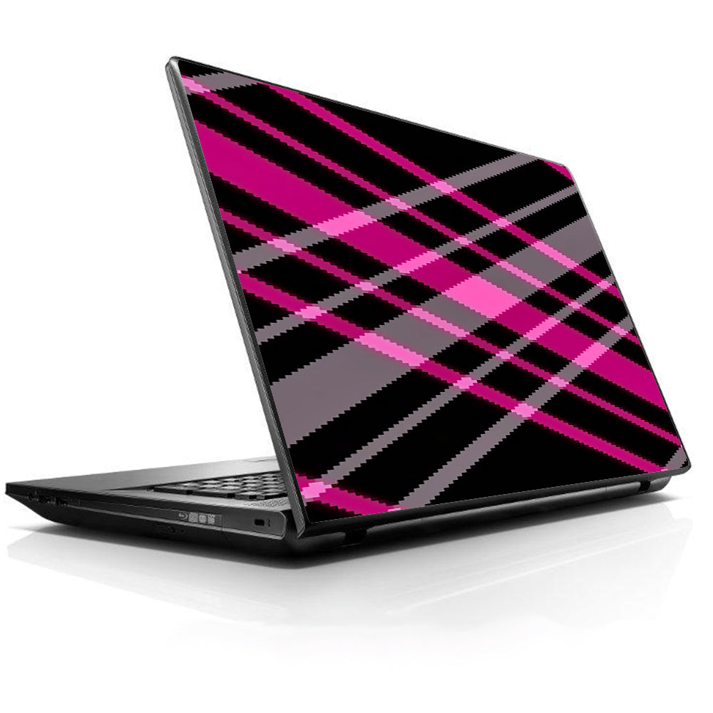  Pink And Black Plaid Universal 13 to 16 inch wide laptop Skin