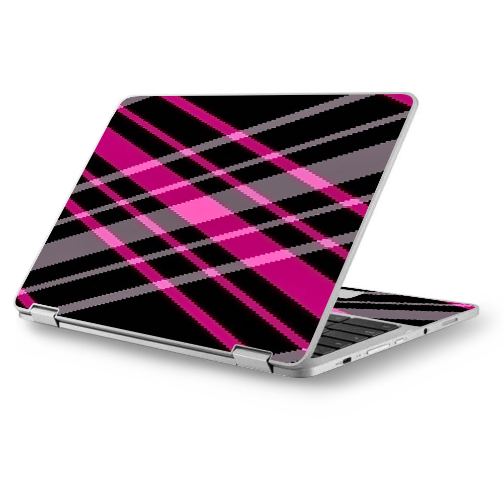  Pink And Black Plaid Asus Chromebook Flip 12.5" Skin