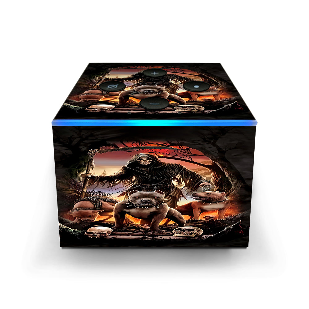  Grim Reaper Pitbull Skulls  Amazon Fire TV Cube Skin